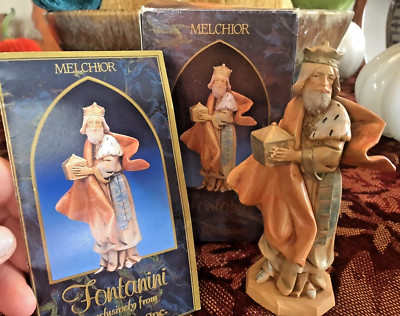 Vintage Fontanini Melchior Wise Man Depose King Chest of Gold 5'' Collection 1992