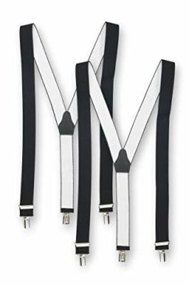 Shenky 2er Set schwarzer hochwertiger Hosenträger mit 3 Clips