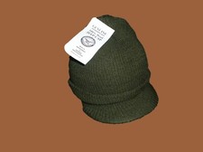 NEW GENUINE MILITARY OD GREEN JEEP WATCH CAP 100 WOOL 2 PLY U.S.A MADE BEANIE