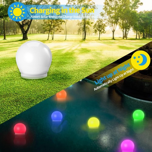 Pool Thermometer Floating Easy Read Led Colored Solar Pool Thermometer Floatings - Picture 3 of 6