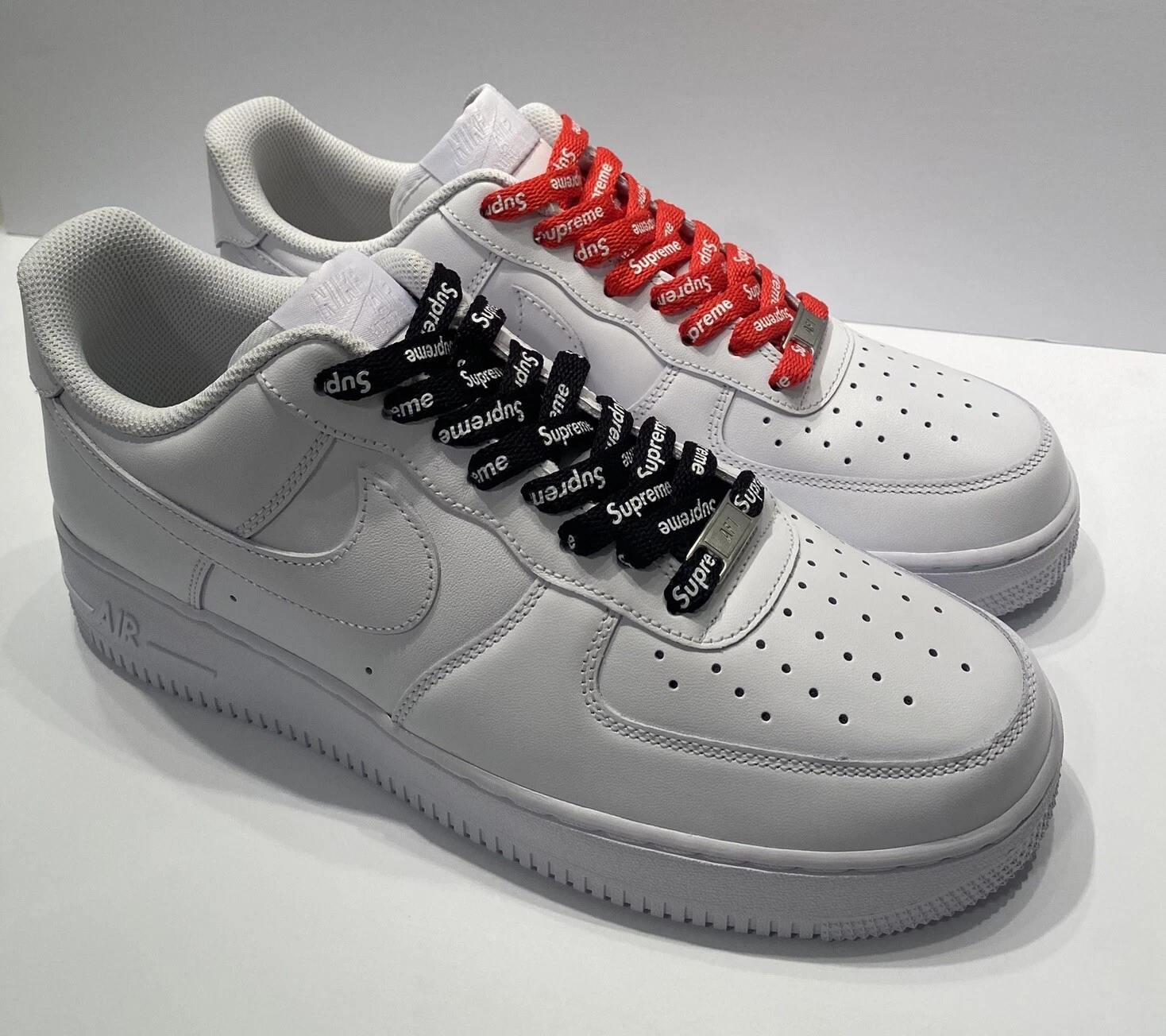 Lacets de chaussures Supreme noir/rouge/blanc/rose (personnalisés)   AF1   Dunks   Jordans   120 cm