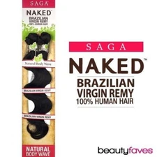SAGA NAKED NATURAL BODY WAVE BRAZILIAN VIRGIN REMY UNPROCESSED 100% HUMAN HAIR