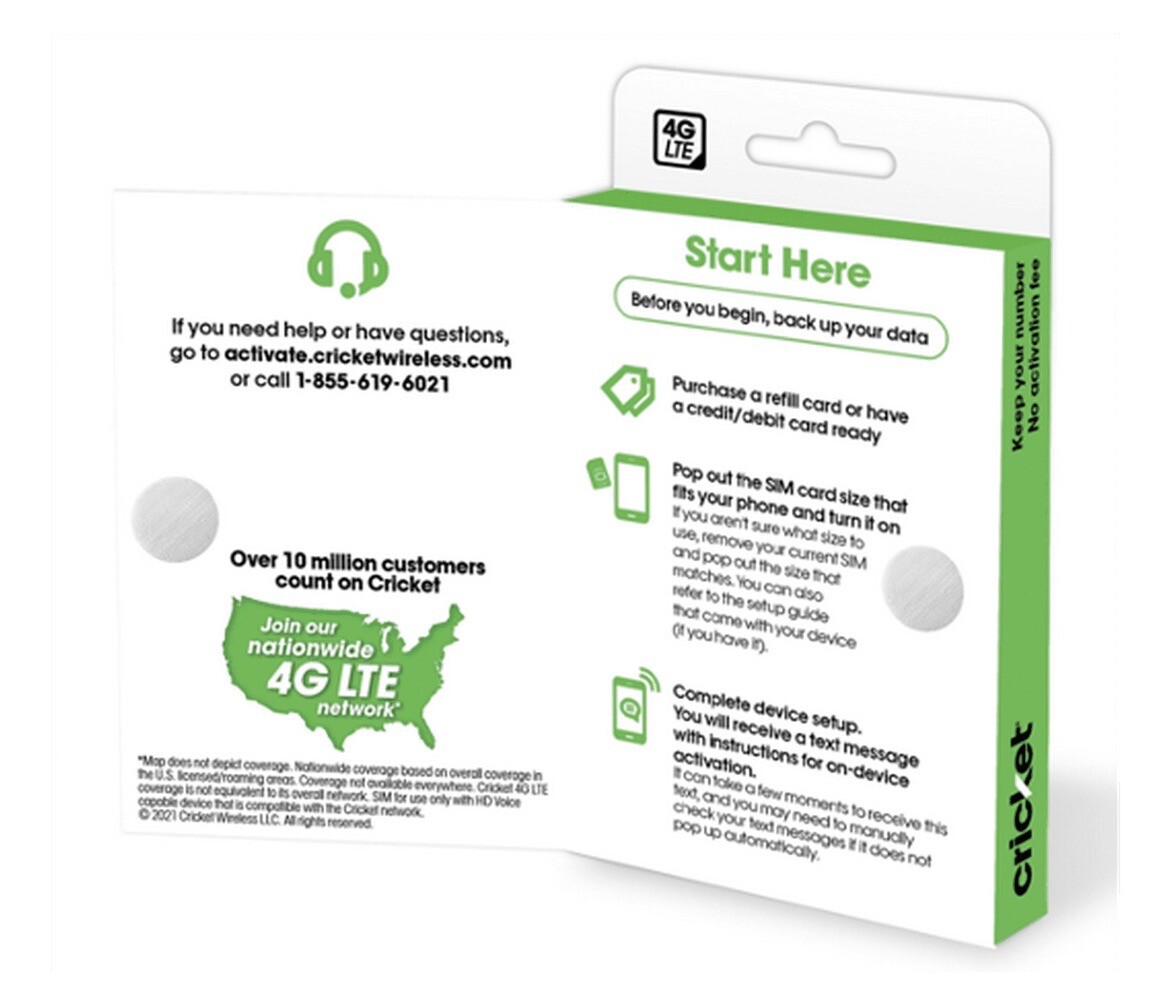 Cricket Wireless Universal SIM Card Activation Kit 3IN1 Bring Your