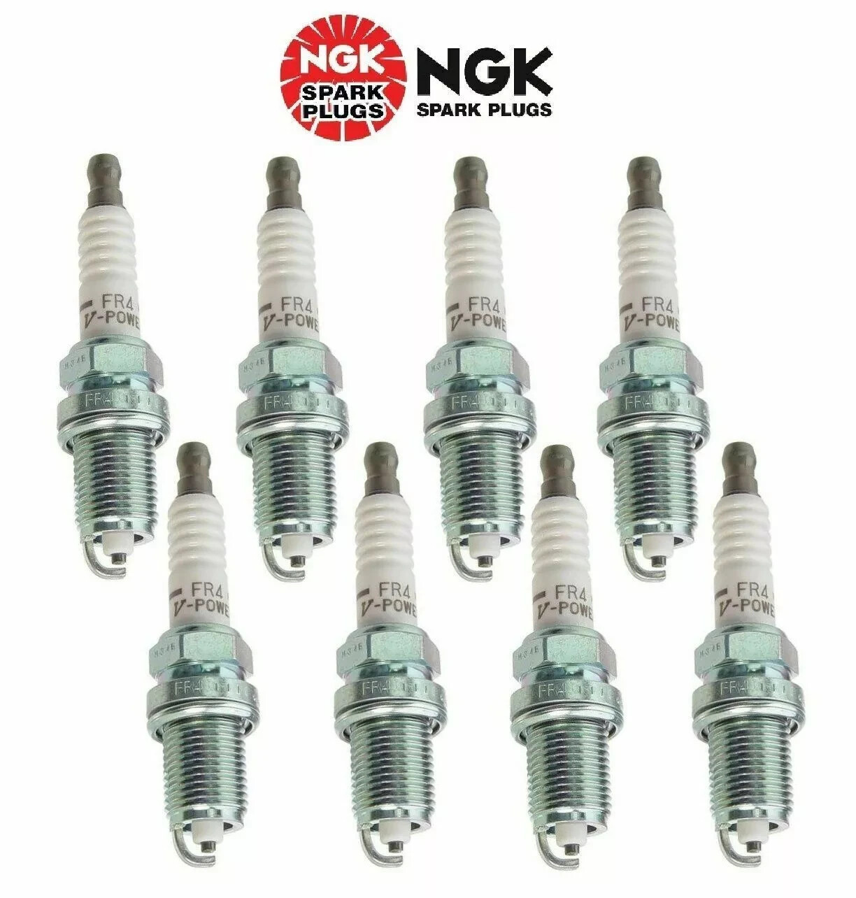 For Buick Chevrolet Dodge Lincoln FR 4 NGK V Power Resistor Set of 8 Spark Plugs