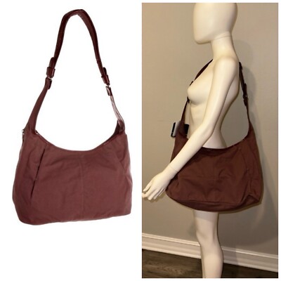 NWT NIKE DANCE EUROPE MAROON CANVAS LEATHER LARGE MESSENGER TRAVEL BAG