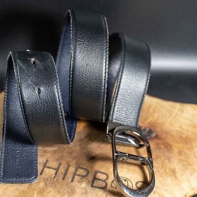 Dior Homme Mens Belt Leather CD Logo Buckle Belt Authentic Dior Homme Mens Belt Leather CD Logo Buckle Belt Authentic