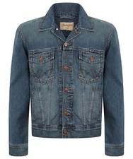 MENS WRANGLER WESTERN TRADITIONAL DENIM JACKET GREAT QUALITY - STONEWASH BLUE
