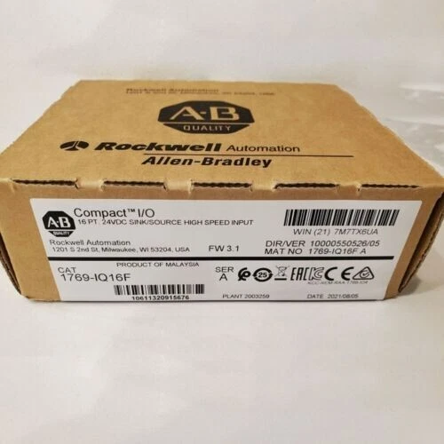 Nuevo módulo de entrada de E/S CompactLogix 16 Pt 24VDC sellado de fábrica AB 1769-IQ16F SER A - Imagen 1 de 3