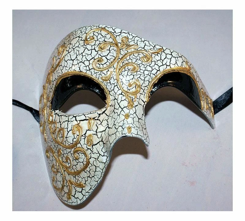 Silver Series Phantom of The Opera Half Face Masquerade Mask Vintage Black