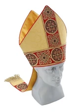 Gold/red Bishop's Miter Mitre Vestment Mitra Dorada/roja Rot Oro/rossa M202GC25