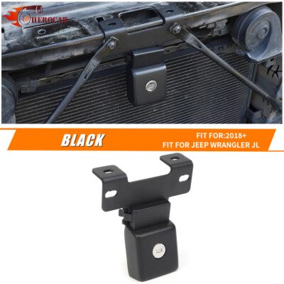 Anti-Theft Hidden Front Hood w/Lock Latches for Jeep Wrangler JL JT 2018+ Black