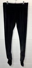 Allen B by Allen Schwartz Womens L Velvet Like Ruched Leggings Whimsy Goth