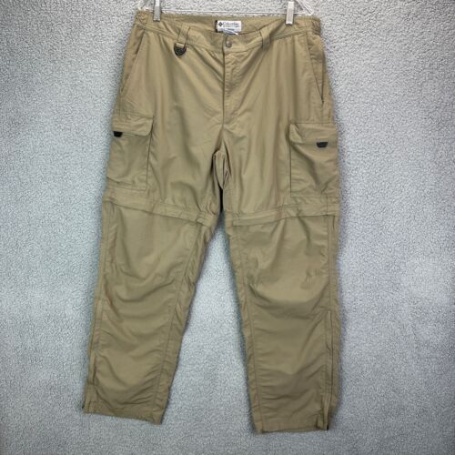 Columbia Convertible Pants Men LARGE - Tan Zip Off Hiking Outdoor Lightweight - 第 1/9 張圖片