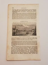 View of Templeton & Congregational Church Sutton Massachusetts c 1840 Engraving 