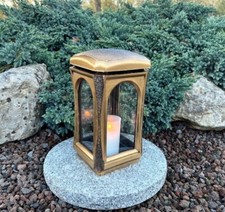 Grablaterne  Sockel Grablampe Lampe Grableuchte Grablicht Kerzen Granit
