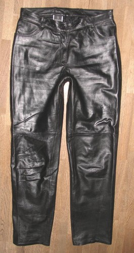 - MADELEINE - Damen- LEDERJEANS / Lederhose aus Nappaleder in schwarz ca. Gr. 42