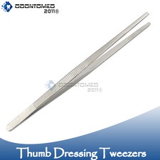 10" General Purpose Tweezers Stainless Steel w/ Blunt Rounded Tips