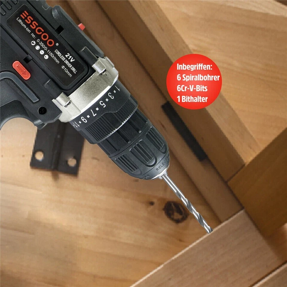 Akkuschrauber Set 2x Akku Bohrschrauber 48V + Ladegerät+Schlagbohrer Matrix - Bild 4 von 4