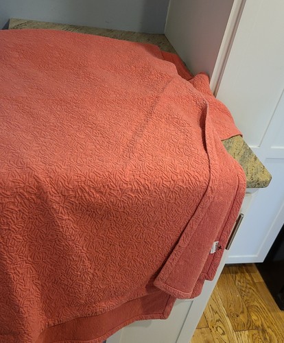 LL Bean MATELASSE Queen BEDSPREAD Pink Textured PORTUGAL OHXH3 - Picture 8 of 11