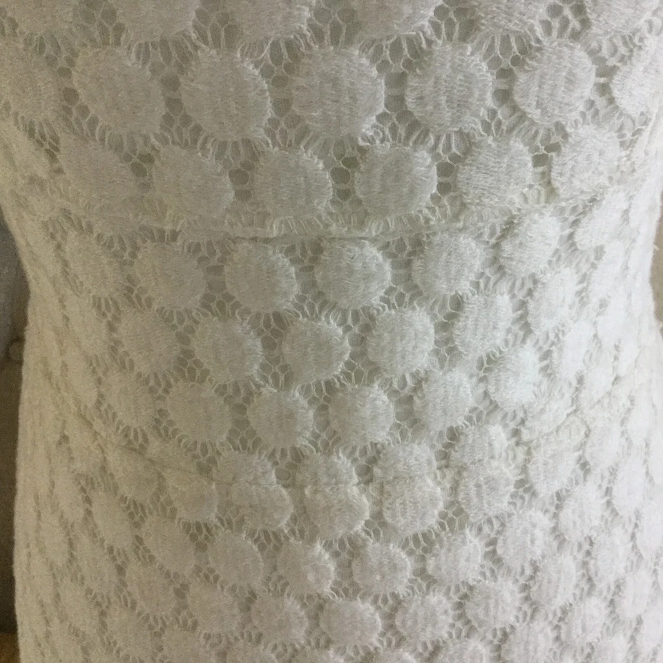 Encantador Vestido Charlie Para Mujer Crochet Informal Sin Mangas Talla M Blanco Forrado Foto 4 de 4