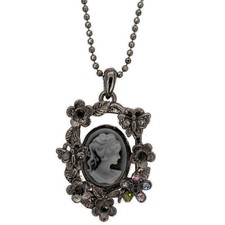 Vintage Victorian Design Queen Goth Lady Cameo Pendant Necklace Jewelry New 18" 