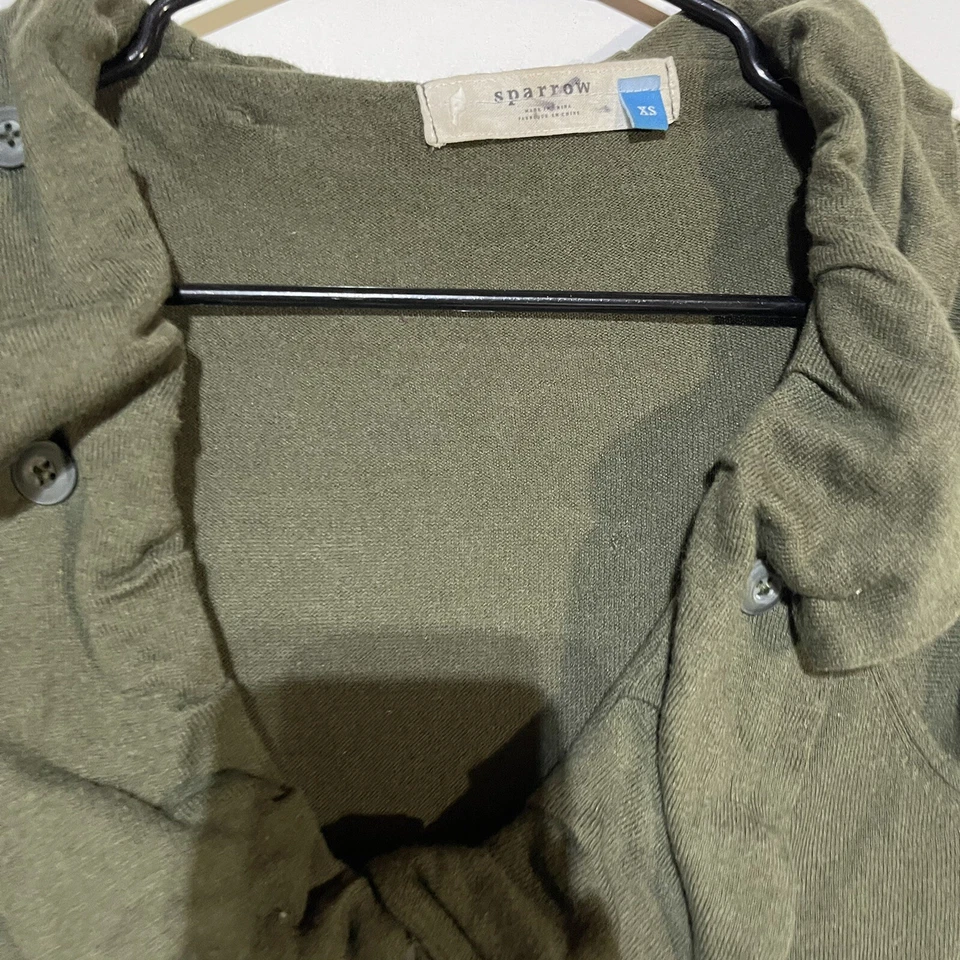 Vestido Sparrow para mujer XS Anthropologie manga gorra tejido con botones verde cachemir Foto 3 de 4