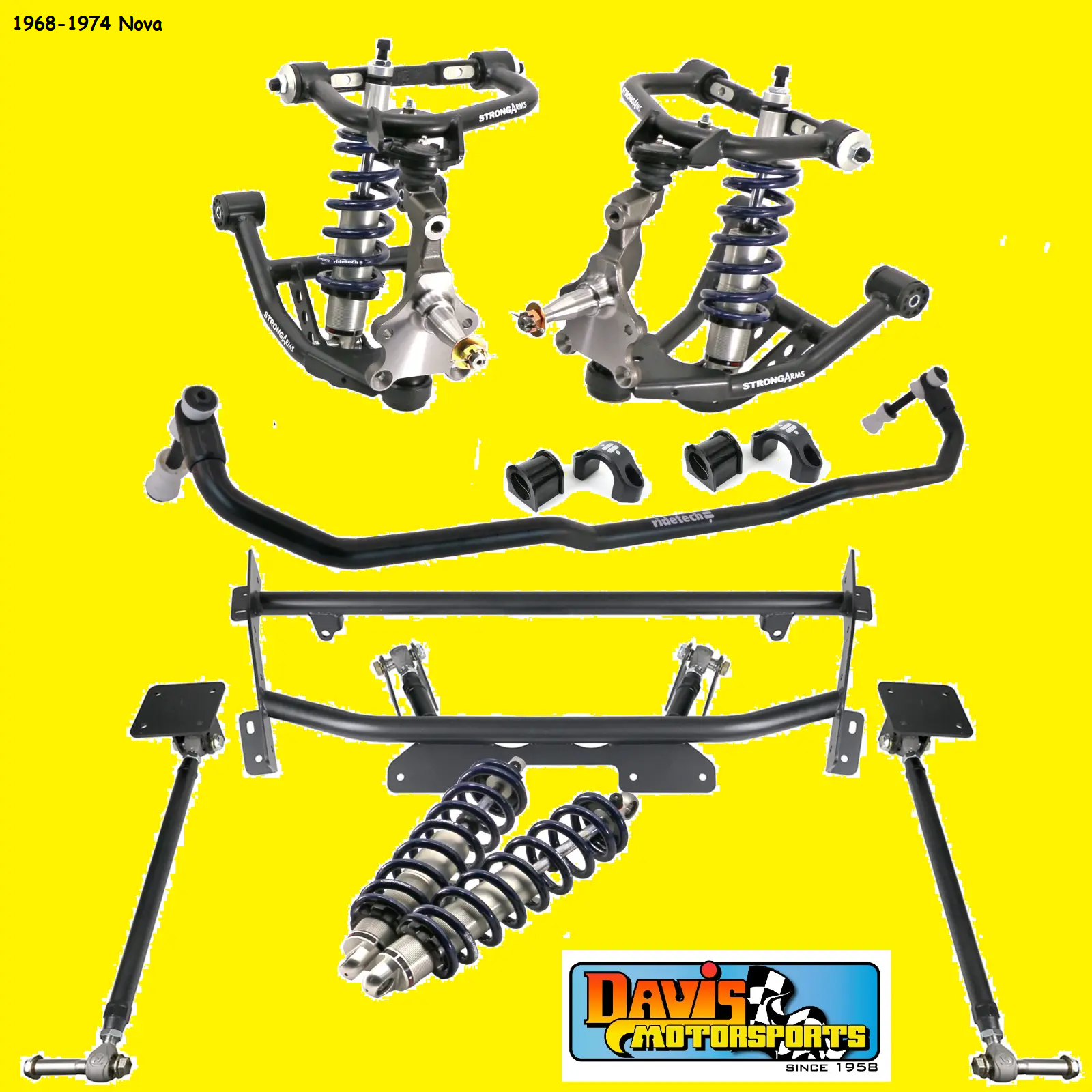 19681974 Chevrolet Nova, Ridetech Coilover Suspension Kit, 4 link, GM X Body eBay