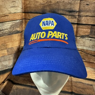 #ad NAPA Auto Parts Trucker Hat Strapback Blue Mesh Cap Automotive Logo Adjustable $14.87