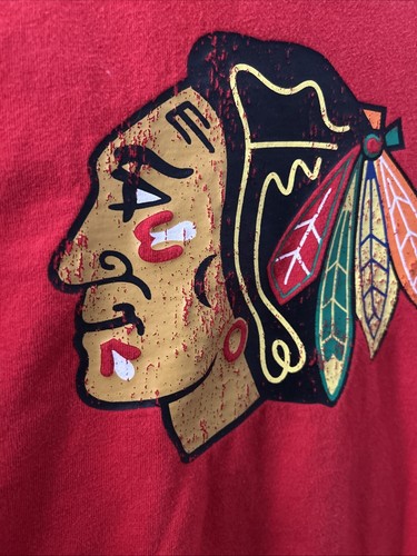 Reebok NHL T-Shirt Chicago Blackhawks Toews #19(Red,Large Long sleeve )used - Picture 3 of 12