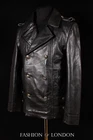 Men's SAILOR GERMAN Jacket Black ANILINE Cowhide Kriegsmarine Leather Pea Coat