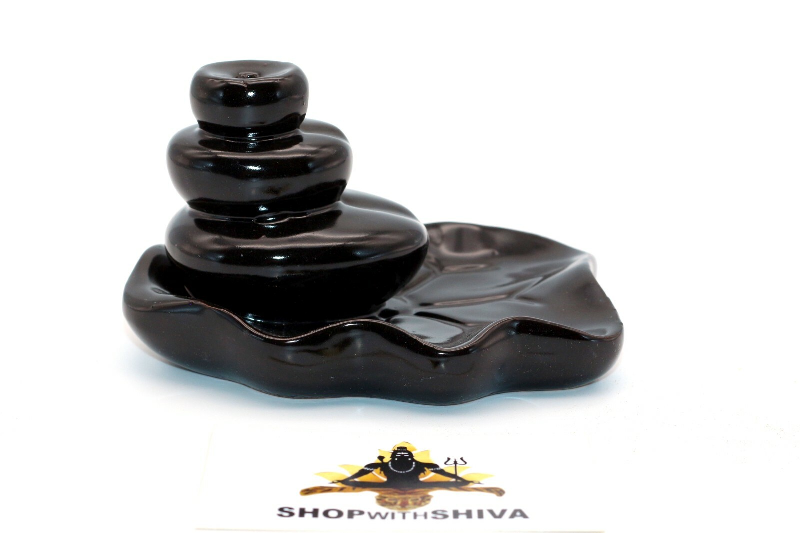 Backflow Incense Burner- Large Pebbles - Back Flow Cone Waterfall Ceramic Holder