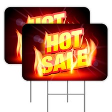 HOT SALE 2 Pack Double-Sided Yard Signs 16" x 24" with Metal Stakes Made in Tex
