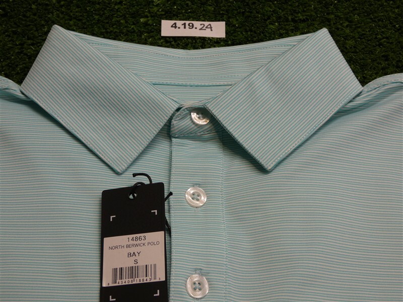 Straight Down Men's North Berwick Golf Shirt C.C. Logo Bay Small