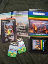 New Atlantis, Game w/ Manual & 2 Overlay, Mattel Intellivision Imagic 1982