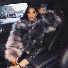 New Look Sold Out Grey Pelted Faux Fur Jacket Coat Size 6, Would Fit 8/10