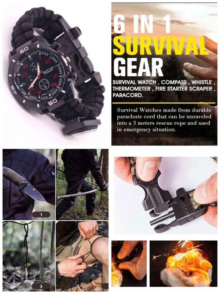 Reloj Pulsera Táctica Natación Deportivo Supervivencia Militar Exterior... Foto 2 de 4