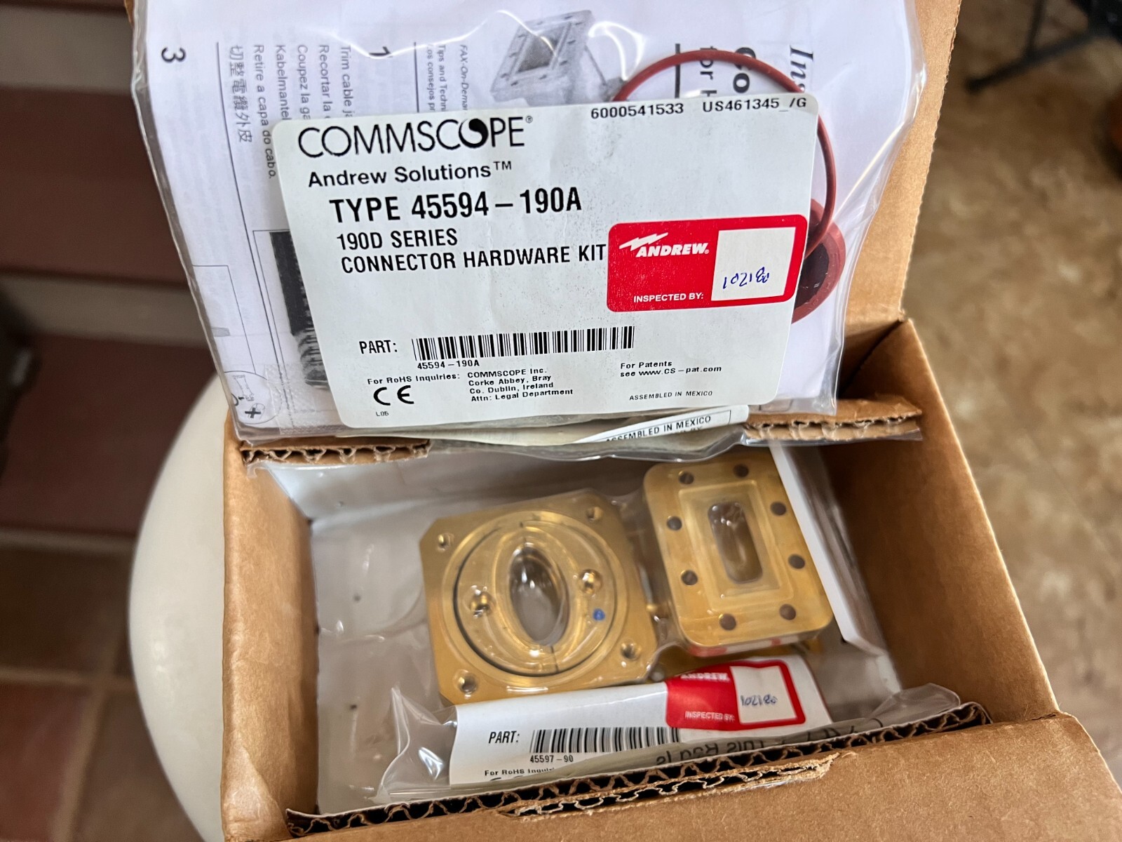 Commscope Six each 190SE EW90-CPR90G Step-Tuned Connector waveguide ...