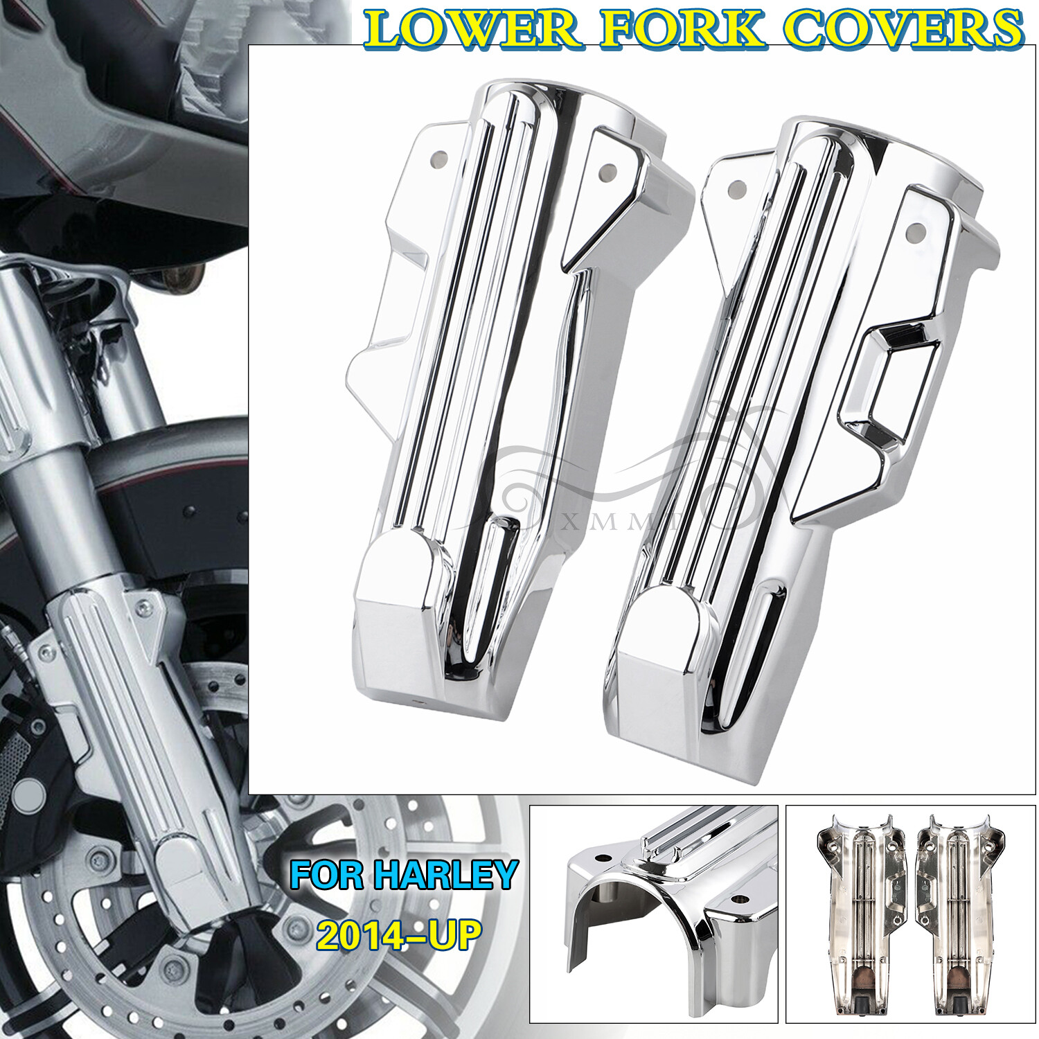 Motorcycle Chrome Lower Fork Covers Fit For Harley Road King Glide