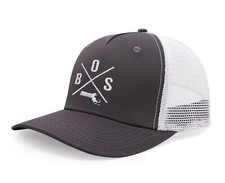 Boston BOS Hat for Men Women – Snapback Trucker Baseball Cap (Grey/White)