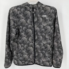 The North Face Girls Jacket Size XL Full Zip Lightweight Black White Print