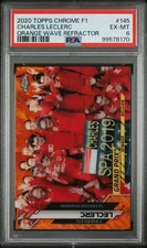 2020 TOPPS CHROME FORMULA 1 ORANGE WAVE REFRACTOR CHARLES LECLERC 18/25 PSA 6