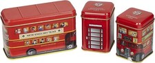 New English Teas British Traditions London Bus 3x Mini Tea Tin Gift Pack with T