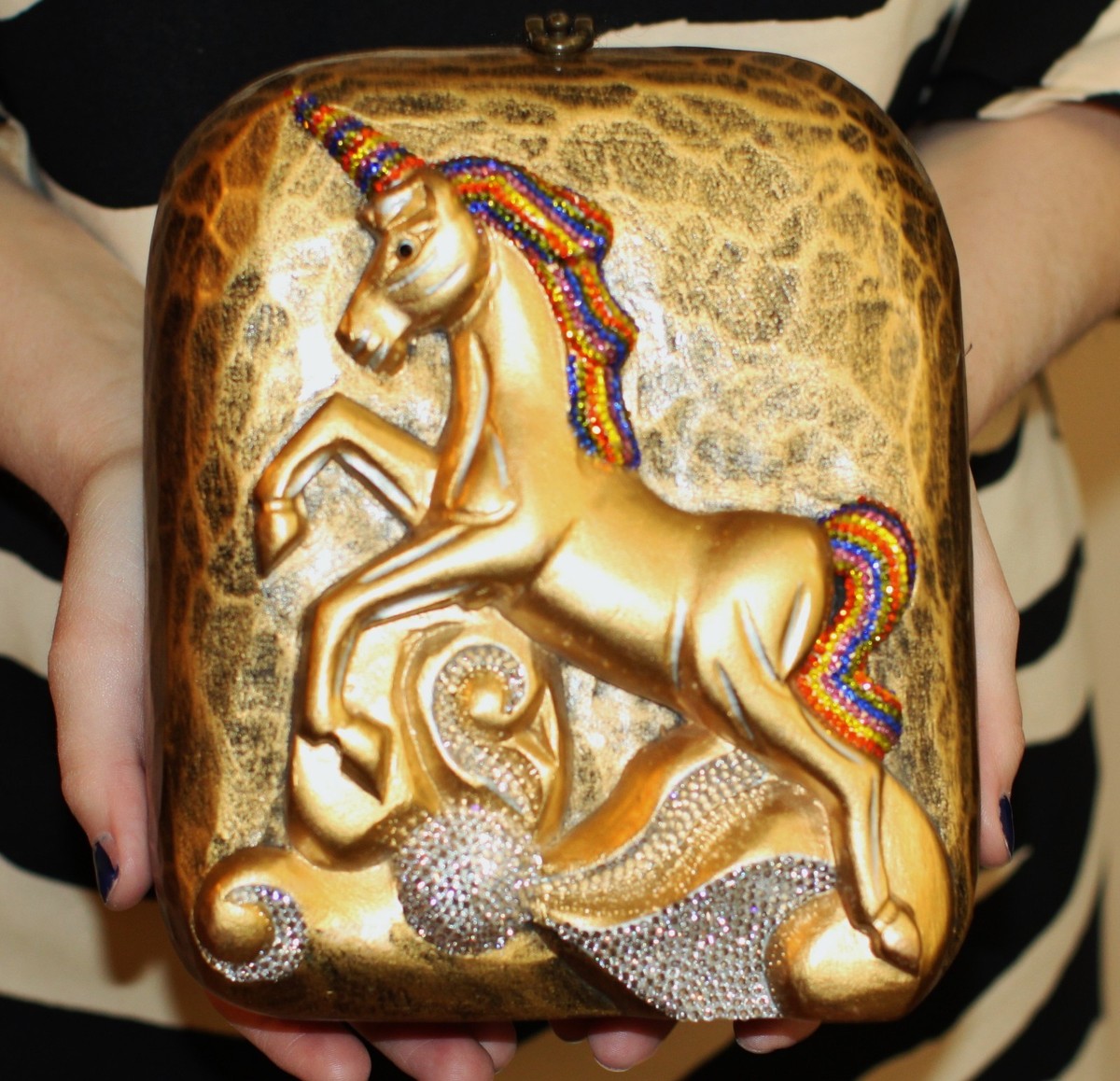 TIMMY WOODS UNICORN MAGICAL MINAUDIERE SHOULDER BAG CLUTCH
