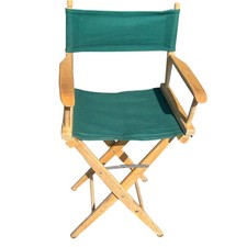 Sedia direttrice telescopio vintage barca bar legno tela 48” caccia HTF