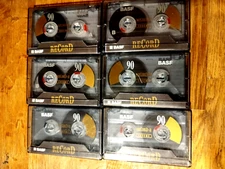 BASF ReCorD II-90 (lot of 6) new cassette tapes For CD- READY TO RECORD ON