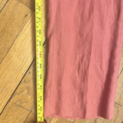 Lauren Ralph Lauren Mens 38x30 Flat Front Red/Pink 100% Linen Pants - Picture 6 of 12
