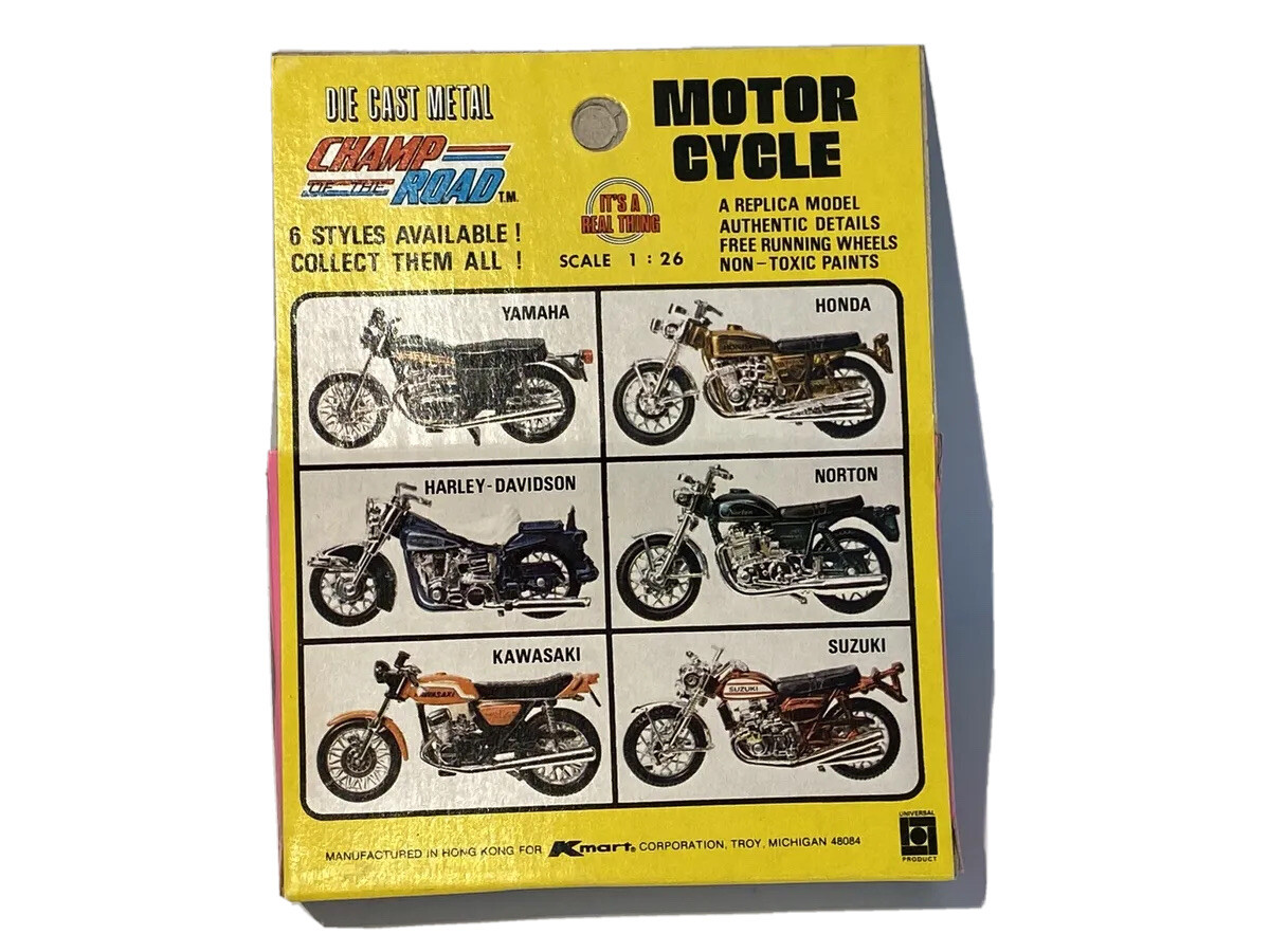 RARE/Vintage 1:26 Diecast Champ of the Road Motor Cycle. Kawasaki