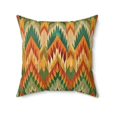 Bohemian Geometric Pillow + Cover, Cozy Home Decor, Colorful Accent Cushion 
