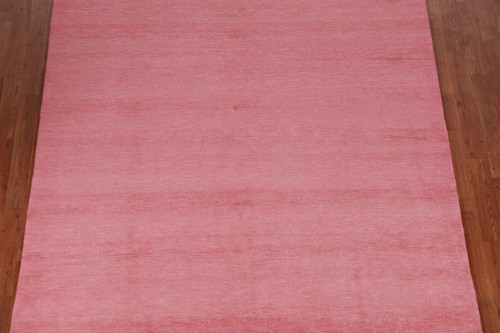Modern Pink Solid Design Gabbeh Vegetable Dye Area Rug 6x9 Handmade Wool - Picture 4 of 16
