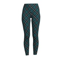 No Boundaries Juniors' Green Plaid Ankle Leggings Size Small 3/5